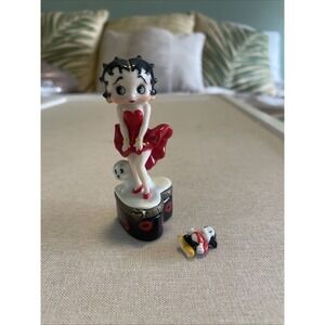 Vintage 1998 Kurt Betty Boop Porcelaine Hinged Heart Shaped Trinket Box Pudgy